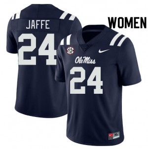 #24 Andy Jaffe Ole Mississippi Rebels Navy Women Jersey Alumni College Football 550109-279