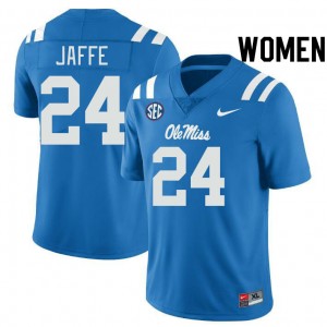 #24 Andy Jaffe Ole Miss Powder Blue Women's Jerseys Alumni College Football 792657-143