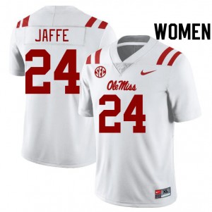 #24 Andy Jaffe Rebels White Women Jersey Game College Football 830062-168