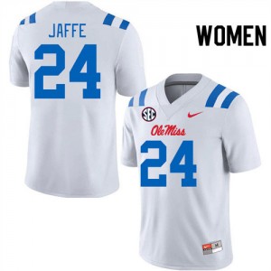 #24 Andy Jaffe Mississippi White Women's Jerseys NCAA College Football 958575-804