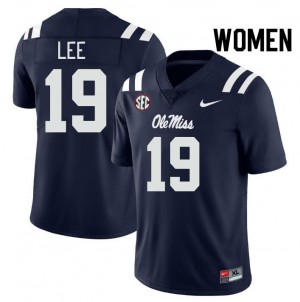 #19 Cayden Lee Mississippi Navy Women's Jersey Stitched College Football 432547-595