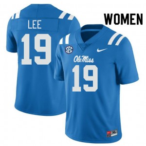 #19 Cayden Lee Rebels Powder Blue Women Jersey Embroidery College Football 499322-237