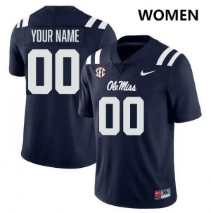 #00 Custom Mississippi Navy Womens Jersey Player College Football 184699-531