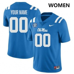 #00 Custom Ole Mississippi Powder Blue Women Jersey 2025-26 College Football 378027-418