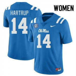 #14 Izaiah Hartrup Ole Miss Rebels Powder Blue Women's Jersey 2025 College Football 688811-388