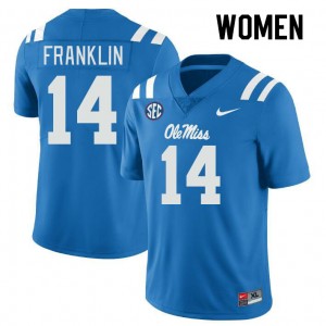#14 Kam Franklin Ole Miss Powder Blue Women's Jersey Official College Football 880937-488