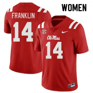 #14 Kam Franklin Ole Miss Rebels Red Womens Jersey Player College Football 768064-675
