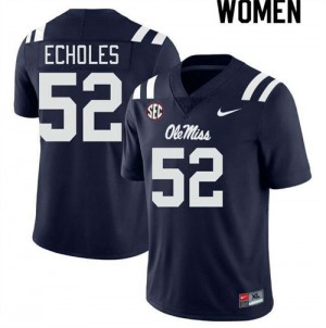 #52 Will Echoles Rebels Navy Womens Jersey Player College Football 154967-470