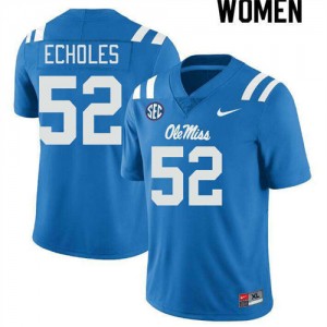 #52 Will Echoles Ole Miss Powder Blue Women's Jerseys 2025 College Football 676636-686