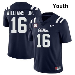 #16 Wydett Williams Jr. Ole Miss Rebels Navy Youth Jersey University College Football 776848-761