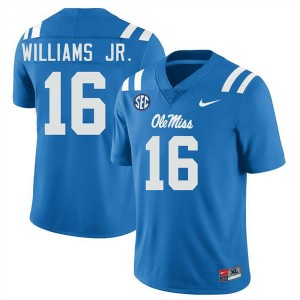 #16 Wydett Williams Jr. University of Mississippi Powder Blue Men Jerseys NCAA College Football 864938-964