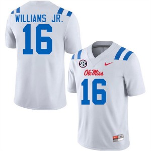 #16 Wydett Williams Jr. Ole Mississippi White Mens Jersey 2025-26 College Football 658873-178