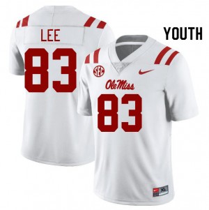 #83 Cayden Lee Ole Miss White Youth Jerseys Player College Football 241872-362