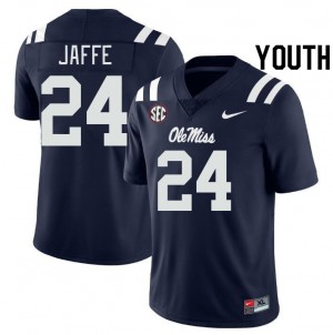 #24 Andy Jaffe Ole Mississippi Navy Youth Jerseys University College Football 287588-967