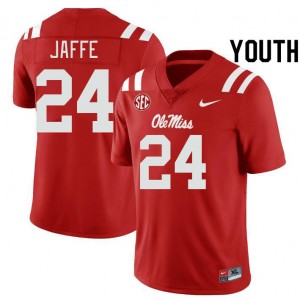 #24 Andy Jaffe Ole Mississippi Rebels Red Youth Jerseys Game College Football 623675-536