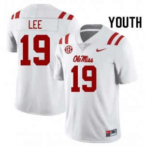 #19 Cayden Lee Ole Mississippi White Youth Jersey 2025 College Football 589407-363