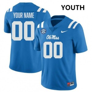 #00 Custom Rebels Powder Blue Youth Jerseys Player College Football 121520-967