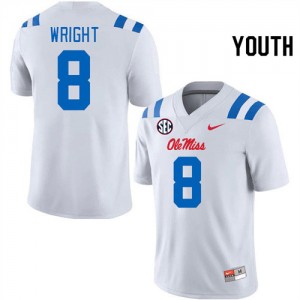 #8 Dae'Quan Wright Ole Mississippi White Youth Jersey Alumni College Football 495971-112