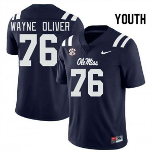 #76 John Wayne Oliver Ole Mississippi Navy Youth Jersey Official College Football 366019-581