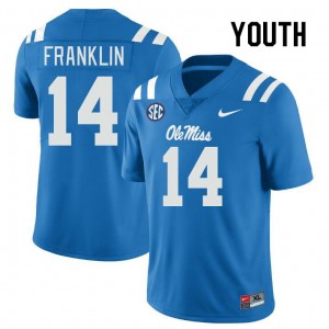 #14 Kam Franklin Ole Miss Powder Blue Youth Jerseys NCAA College Football 459380-425