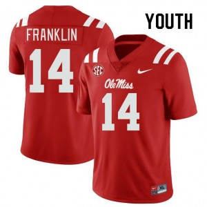 #14 Kam Franklin University of Mississippi Red Youth Jerseys Limited College Football 530060-266