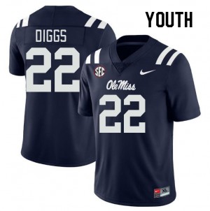 #22 Logan Diggs University of Mississippi Navy Youth Jerseys High School College Football 257944-958