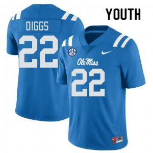 #22 Logan Diggs Ole Miss Powder Blue Youth Jersey Limited College Football 817630-145