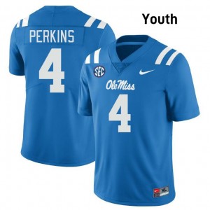 #4 Suntarine Perkins Ole Miss Powder Blue Youth Jerseys University College Football 845924-528