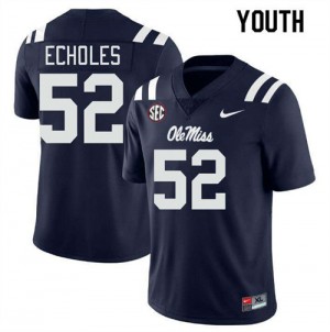 #52 Will Echoles Ole Miss Navy Youth Jerseys Player College Football 932643-576